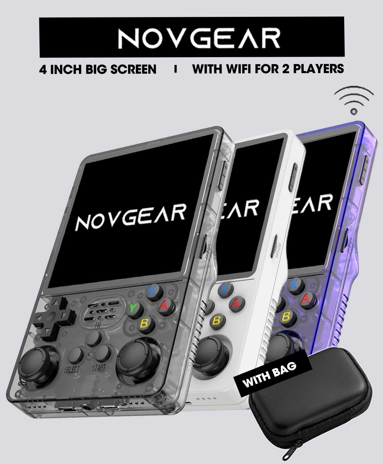 [PACK] NOVGEAR™ R36S PLUS 4.0 INCH Big Screen Game Console + Gift Bag